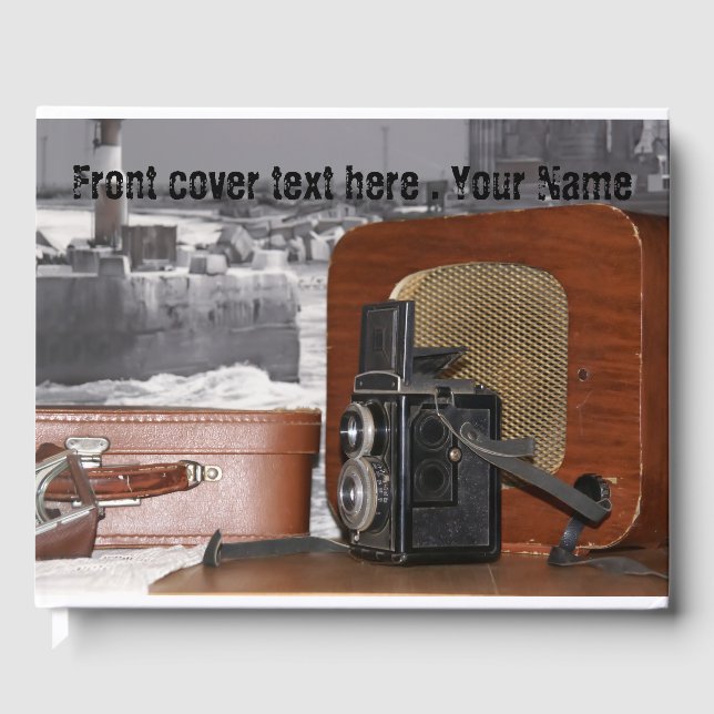 D'or Rétro analogique Caméra vidéo livre d'invité (Recto)