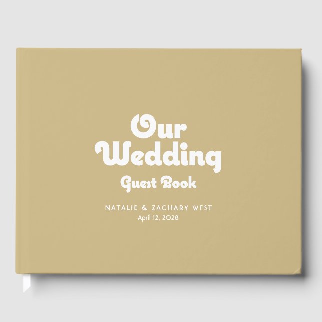 D'or Rétro minimaliste livre d'hôtes (Recto)