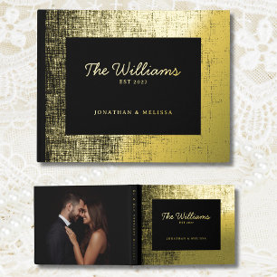 D'or Rétro minimaliste Rétro Foil Livre d'invité Photo 