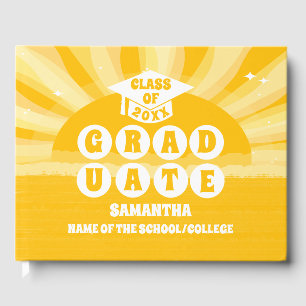 D'or Retro Sunshine Graduation Livre d'invité