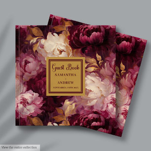 D'or Romantic Blush Bourgogne Gold Mariage Livre d'hôte
