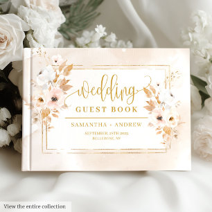 D'or Romantic Pale Rose Gold Frame Mariage livre d'hôte