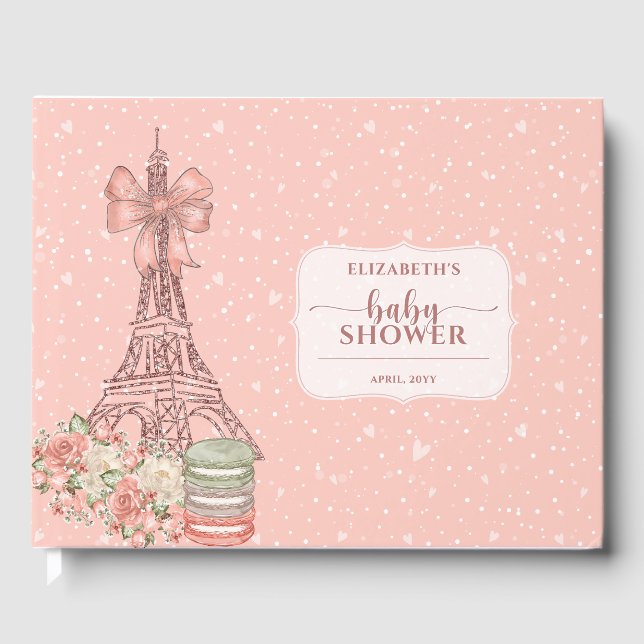 D'or Romantique Français Blush Baby shower rose Livre d (Recto)