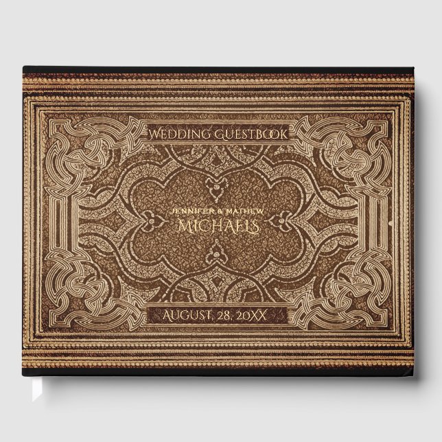 D'or Romantique Vieux Vintage Look Livre d'invité (Recto)