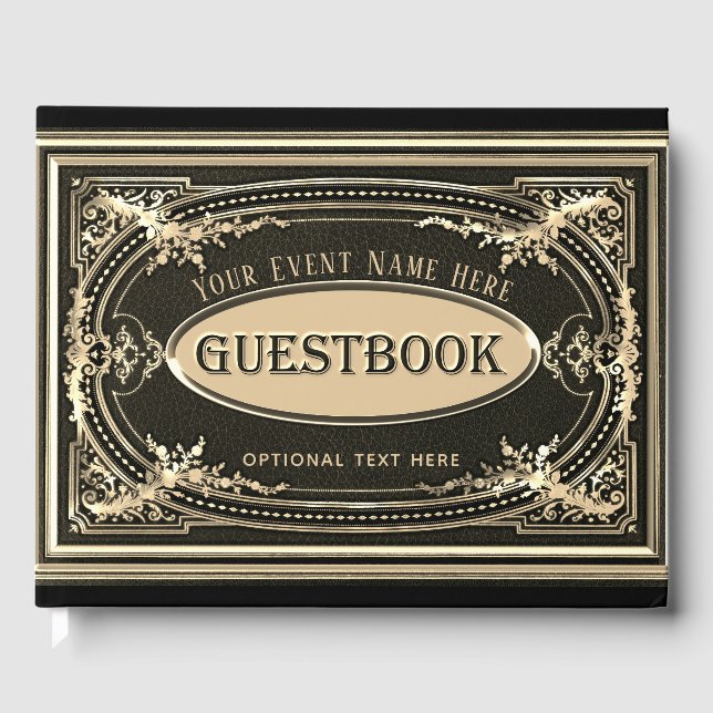 D'or Romantique Vintage Look Livre d'invités (Recto)