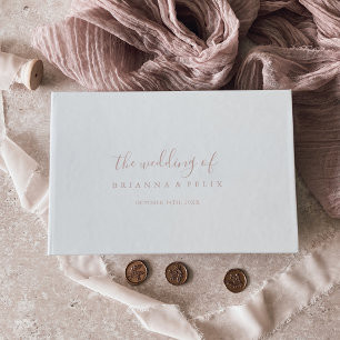D'or Rose Gold Simple Minimaliste Mariage Livre d'invit
