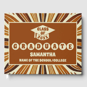 D'or Rustic Boho Chic Graduation Livre d'invité