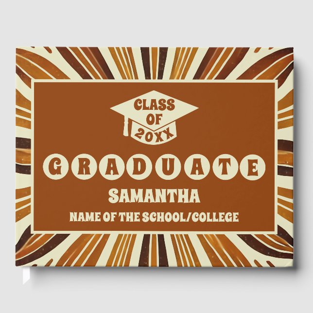 D'or Rustic Boho Chic Graduation Livre d'invité (Recto)