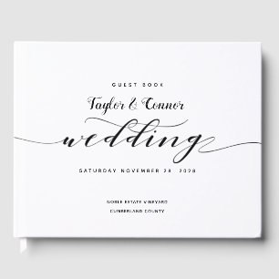 D'or Rustic Calligraphie Mariage livre d'invité