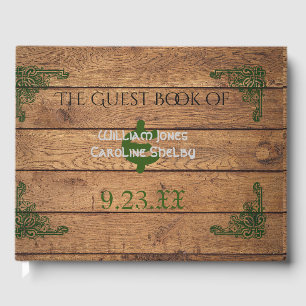 D'or Rustic Celtic Claddagh Mariage livre d'hôte
