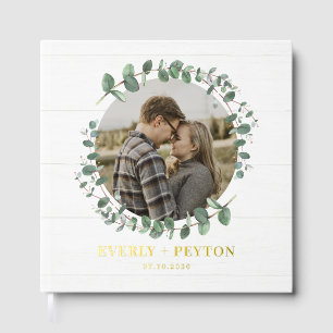 D'or Rustic Green Foil Mariage Livre d'invité
