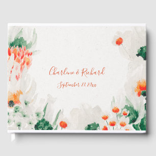 D'or Rustic Orange Forest Green White Floral Livre d'In