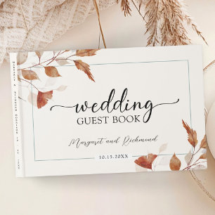 D'or Rustic Terracotta Feuille Mariage de automne livre