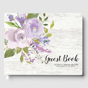 D'or Rustic Wood Floral Baby Fête des mariées Livre d'o