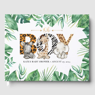 D'or Safari Oh mon garçon ! Baby shower Livre d'invité