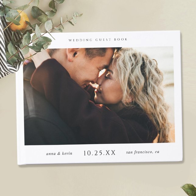 D'or Simple Chic Mariage livre d'hôtes avec photo (Créateur téléchargé)