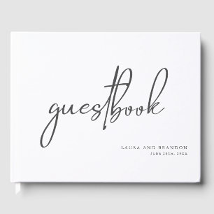 D'or Simple Moderne Minimaliste Script Mariage livre d'
