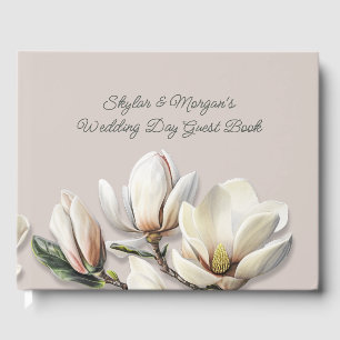 D'or Southern Magnolia Flowers Mariage livre d'hôtes