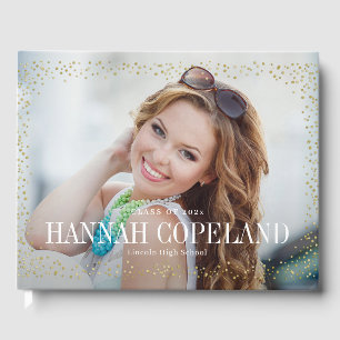 D'or Sparkle Delight Graduation Party Livre d'invité