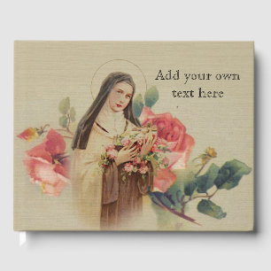 D'or St. Therese Enfant Jésus Rose Livre d'invité