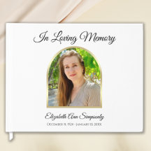 Superbe photo Memorial Funeral Livre blanc d'invit