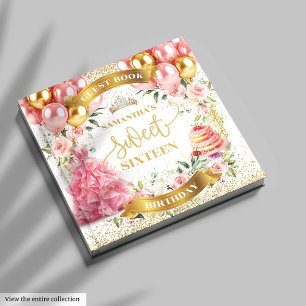 D'or Sweet sixteen Livre d'invité Blush Gold Parties sc