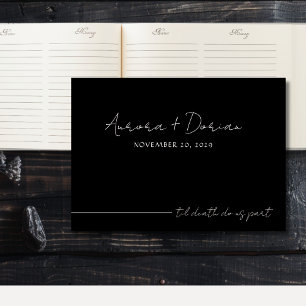 D'or Til Death Black Elegant Wedding Livre d'invités