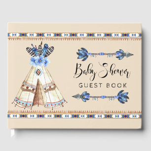 D'or Tribal Teepee Rustic Tribal Baby shower Livre d'in