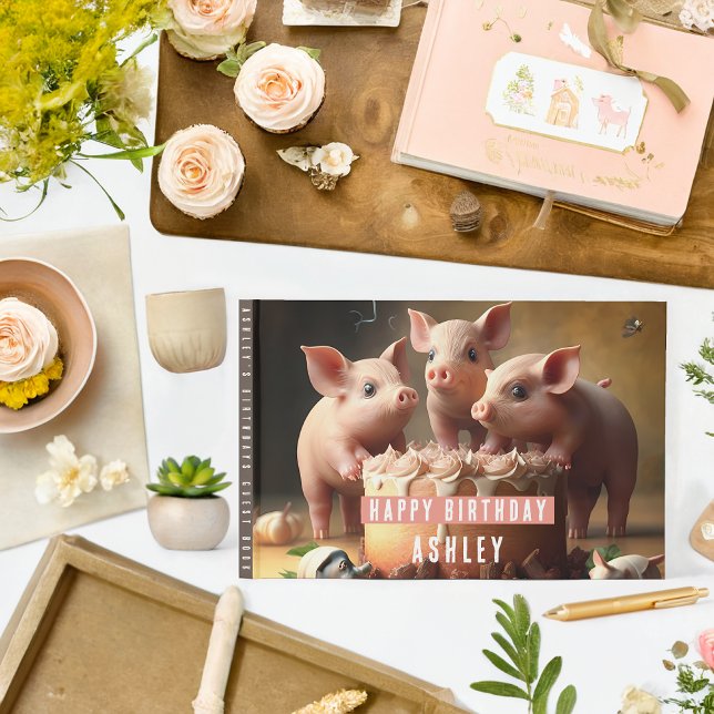D'or Trois Petits Cochons À Thème Anniversaire Livre D' (Créateur téléchargé)