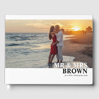 D'or Type moderne Photo personnalisée Mariage livre d'h