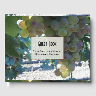 D'or Vins de raisin Livre d'invité personnalisé