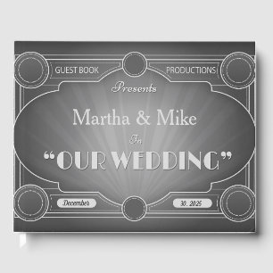 D'or Vintage Hollywood Movie Titre Mariage Livre d'invi