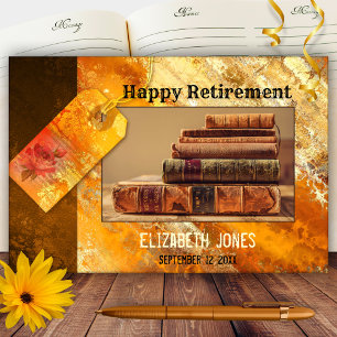 D'or Votre Photo Vintage Gold Retirement Livre d'Invité