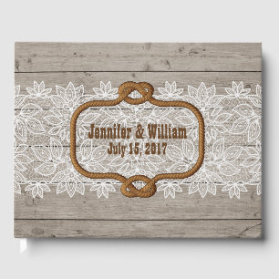D'or Western Rustic Thème Mariage Livre d'invité