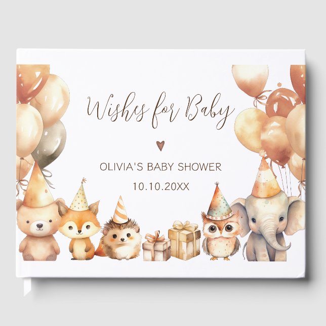 D'or Wives for Baby Woodland Baby shower Livre d'invité (Recto)