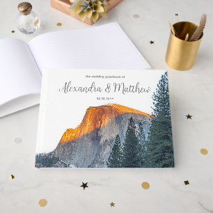 D'or Yosemite Half Dome Sunset Mariage livre d'hôtes