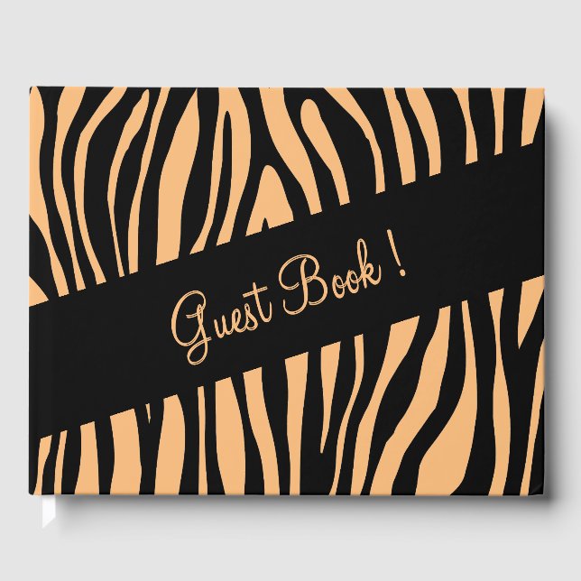 D'or Zebra Imprimer Mariage livre d'invité (Recto)