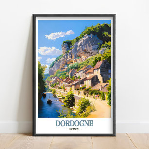 Dordogne France Art - Affiche de Dordogne - La Roq