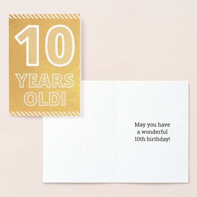 Dorée 10ème anniversaire : Grave "10 ans !" Carte Gold F (Affichage)
