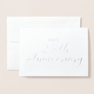 Dorée 25e anniversaire Mariage d'argent Carte religieuse