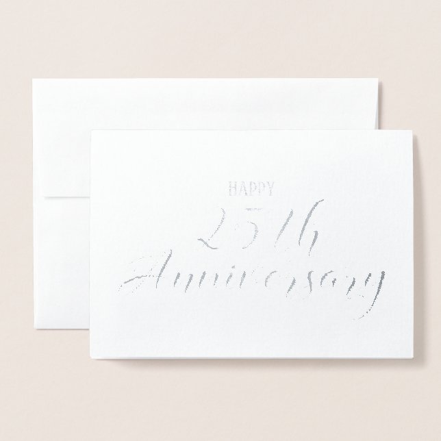 Dorée 25e anniversaire Mariage d'argent Carte religieuse (Devant avec enveloppe)