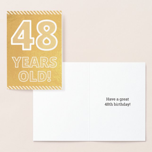Dorée 48e anniversaire : Carte en feuille d'or avec un " (Affichage)