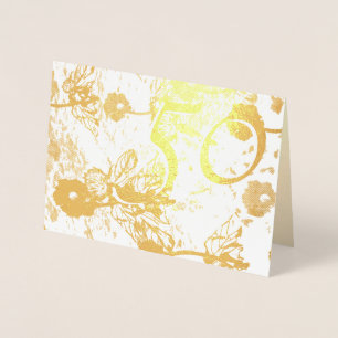 Dorée 50e Anniversaire de Mariage d'or Carte blanche
