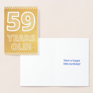Dorée 59ème anniversaire : audacieux "59 ans !" Carte Go
