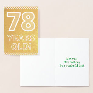 Dorée 78ème anniversaire : audacieux "78 ans !" Carte Go