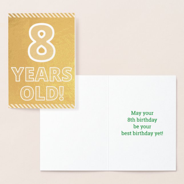 Dorée 8e anniversaire - Audacieux "8 ans !" Carte Gold F (Affichage)