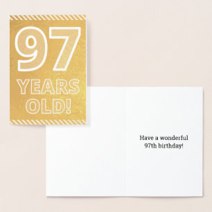Dorée 97ème anniversaire : Audacieux "97 ANS !" Carte Go