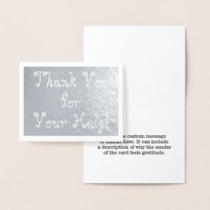 Dorée Amusant, idiot "Merci pour ton aide !" Carte
