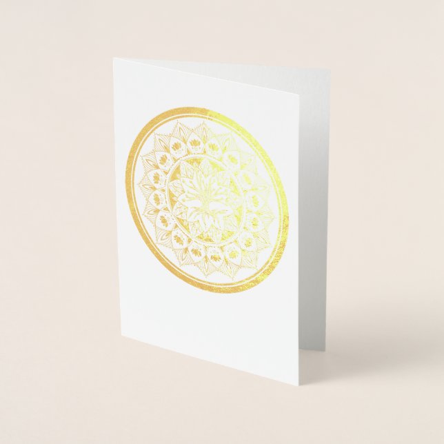 Dorée Arbre de vie Mandala Gold Foil Carte de voeux (Devant)
