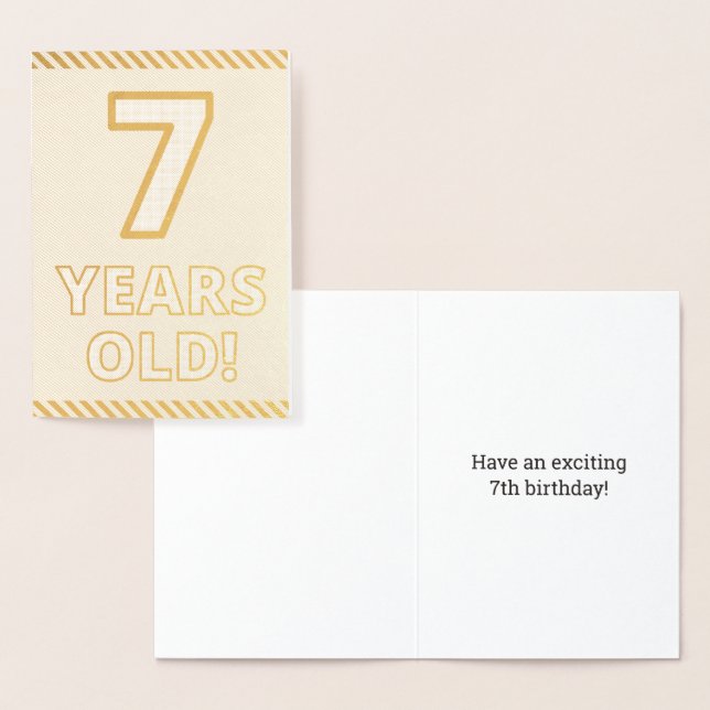 Dorée Audacieuse, Pelle d'or "7 ans !" Carte d'anniversa (Affichage)